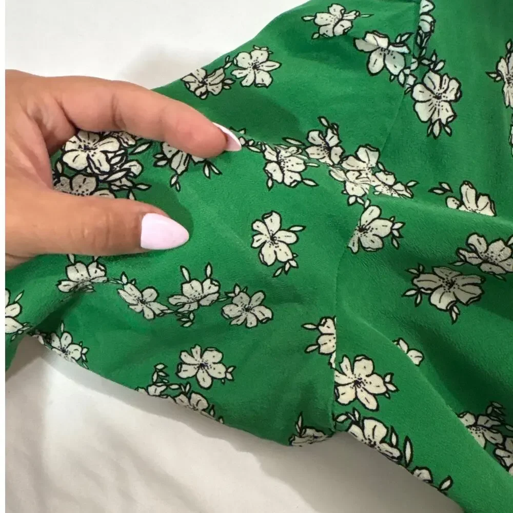 P.A.R.O.S.H. Women’s Large 100 % Silk Floral Midi Dress Cottagecore Garden Party